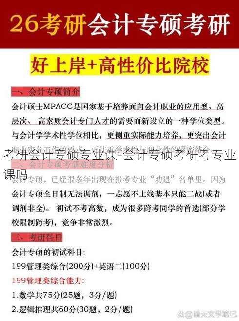 考研会计专硕专业课-会计专硕考研考专业课吗