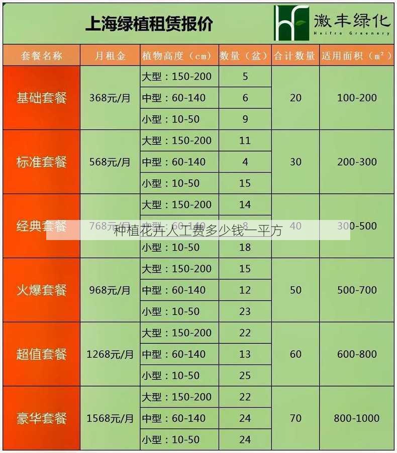 种植花卉人工费多少钱一平方