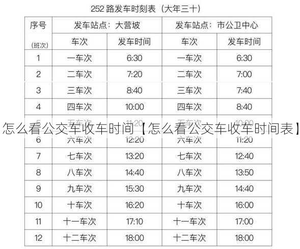 怎么看公交车收车时间【怎么看公交车收车时间表】