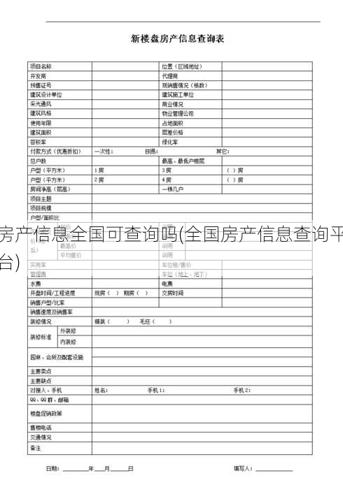 房产信息全国可查询吗(全国房产信息查询平台)