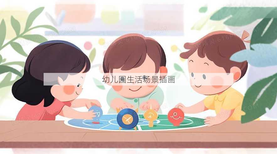 幼儿园生活场景插画