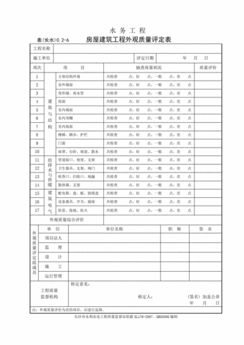 建筑质量评估标准