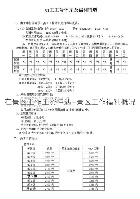 在景区工作工资待遇—景区工作福利概况