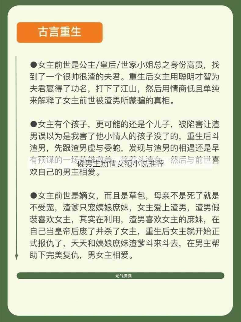 傻男主痴情女频小说推荐