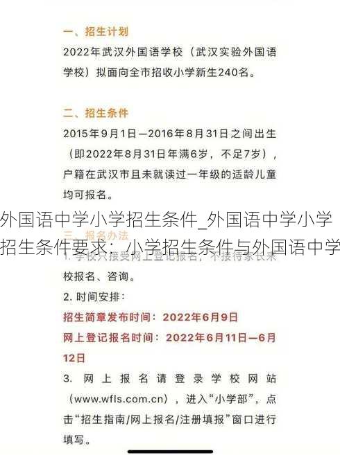 外国语中学小学招生条件_外国语中学小学招生条件要求：小学招生条件与外国语中学