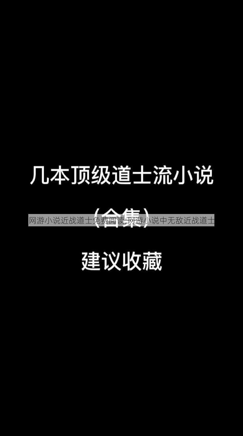 网游小说近战道士免费阅读;网游小说中无敌近战道士