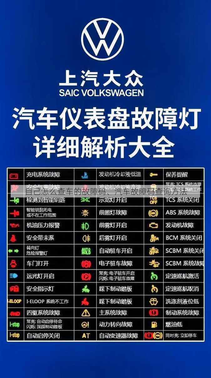 自己怎么查车的故障码、汽车故障码查询方法