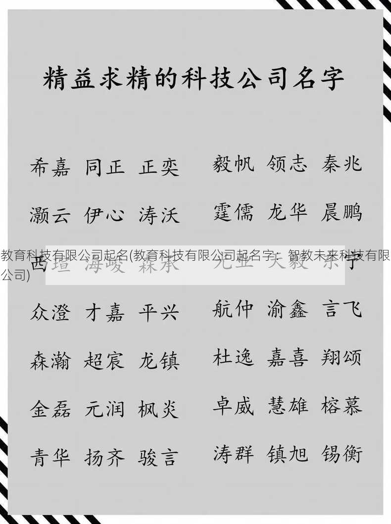 教育科技有限公司起名(教育科技有限公司起名字：智教未来科技有限公司)