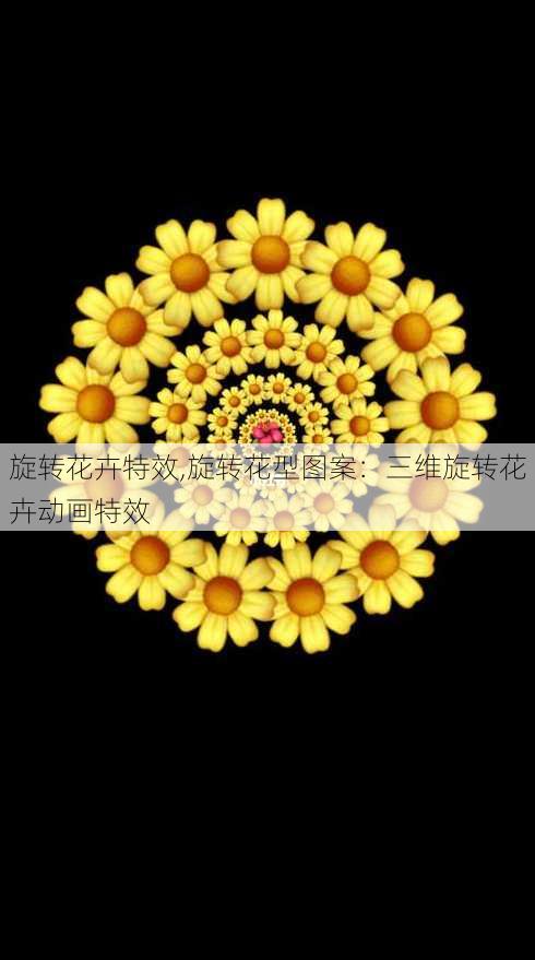 旋转花卉特效,旋转花型图案：三维旋转花卉动画特效