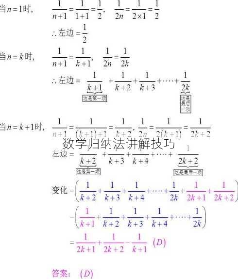 数学归纳法讲解技巧