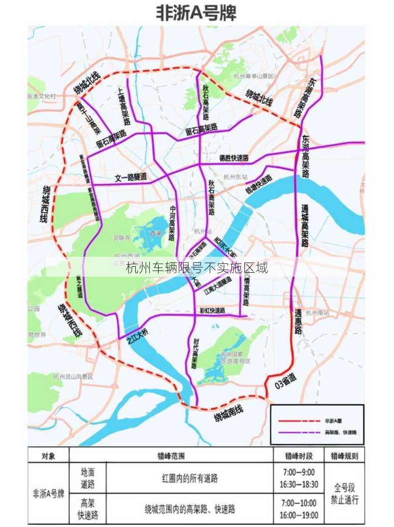 杭州车辆限号不实施区域