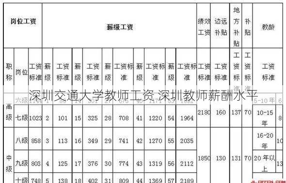 深圳交通大学教师工资 深圳教师薪酬水平