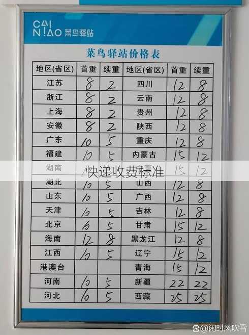 快递收费标准