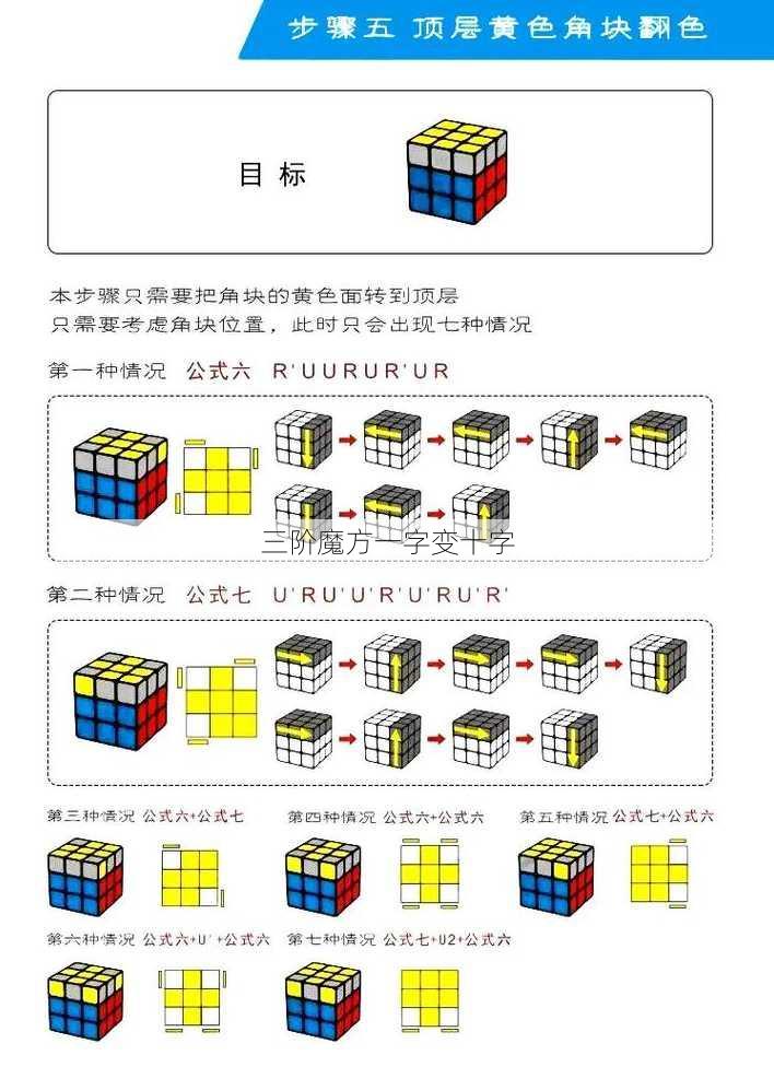 三阶魔方一字变十字