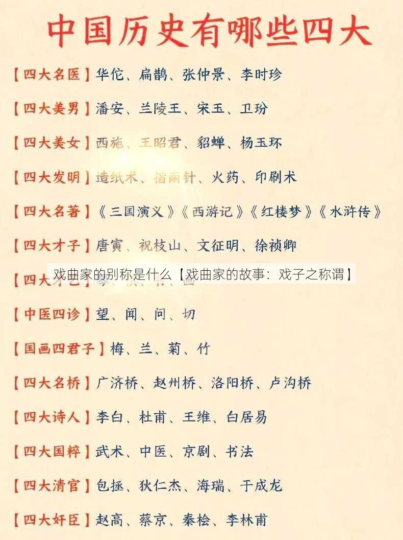 戏曲家的别称是什么【戏曲家的故事：戏子之称谓】