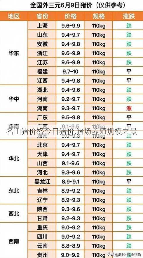 名山猪价格今日猪价,猪场养殖规模之最