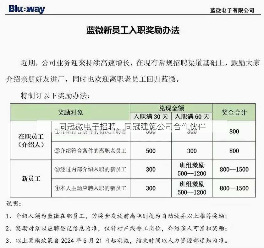 同冠微电子招聘、同冠建筑公司合作伙伴