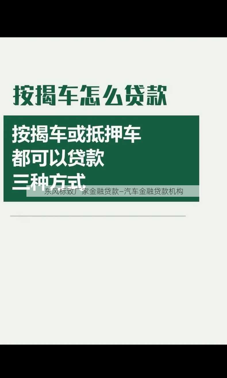 东风标致厂家金融贷款—汽车金融贷款机构