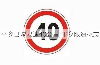 平乡县城限速40公里;平乡限速标志