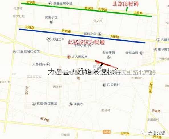 大名县天雄路限速标准