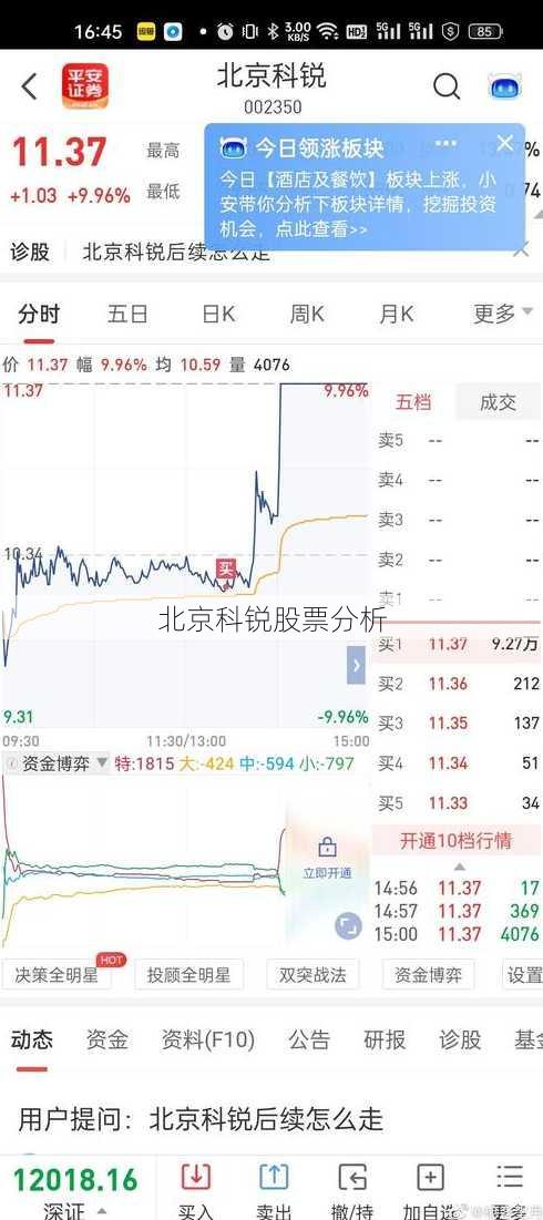 北京科锐股票分析