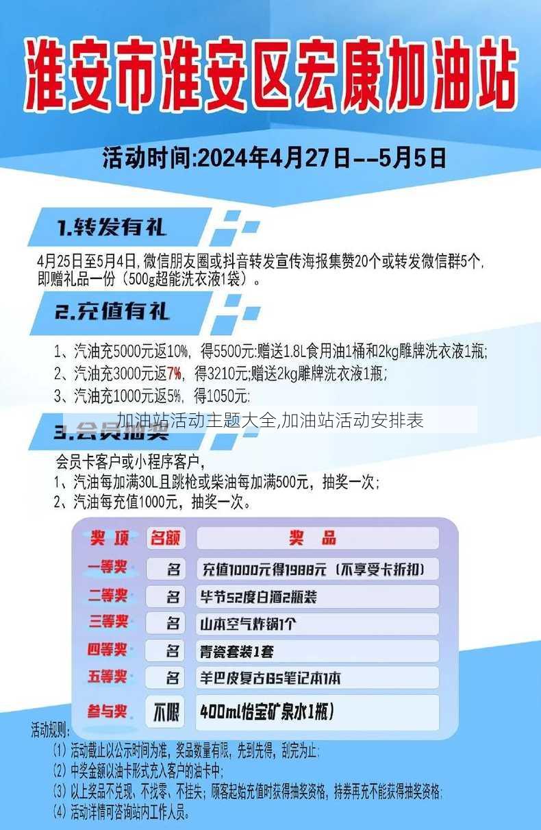 加油站活动主题大全,加油站活动安排表