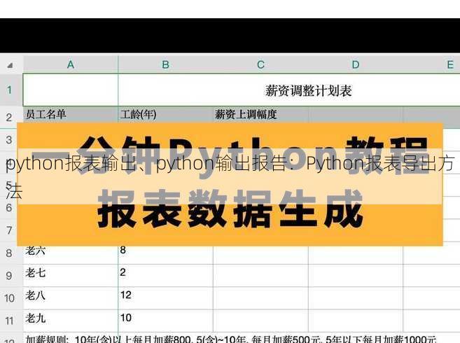 python报表输出、python输出报告：Python报表导出方法