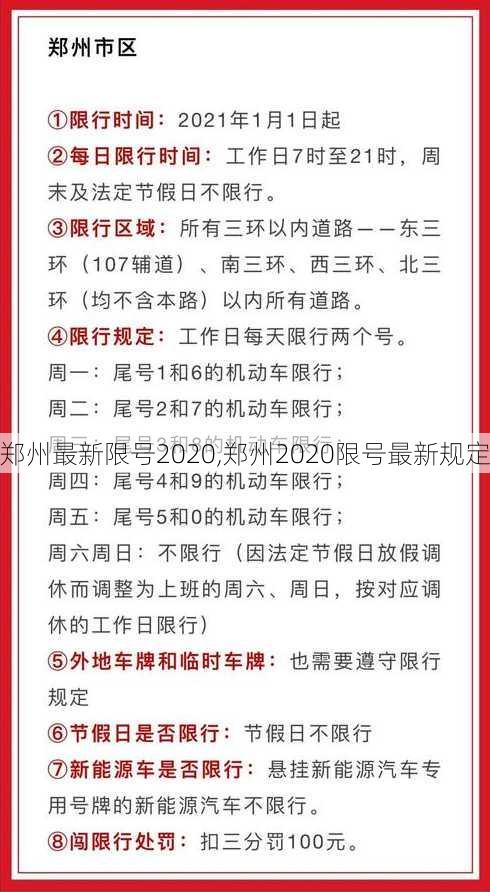 郑州最新限号2020,郑州2020限号最新规定