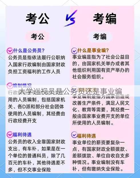 大学巡视员是公务员还是事业编