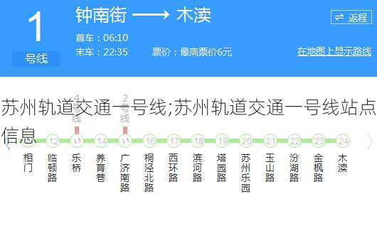 苏州轨道交通一号线;苏州轨道交通一号线站点信息