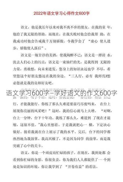 语文学习600字—学好语文的作文600字