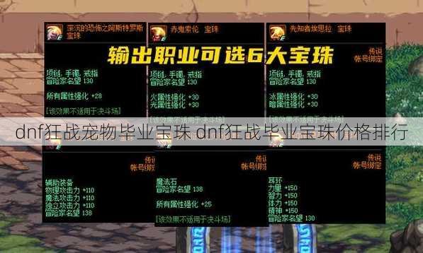 dnf狂战宠物毕业宝珠 dnf狂战毕业宝珠价格排行