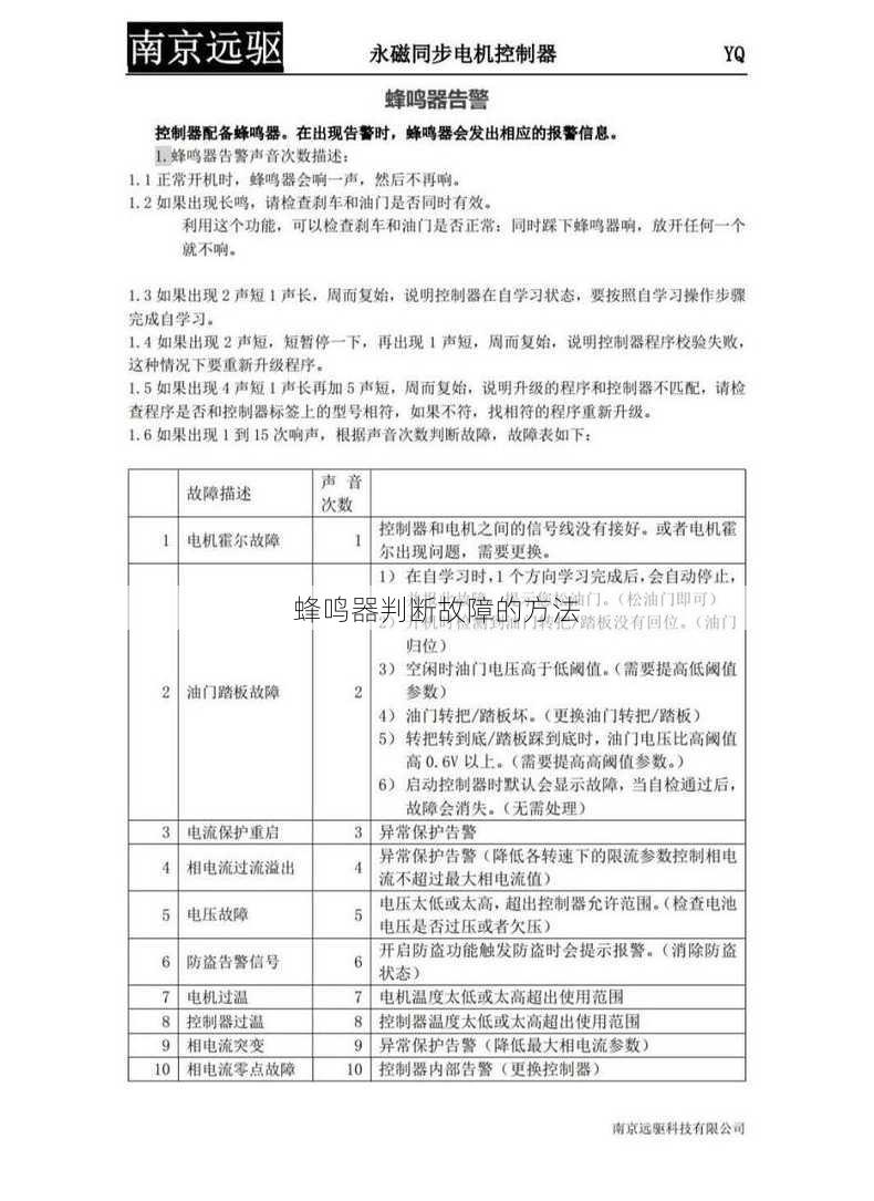 蜂鸣器判断故障的方法