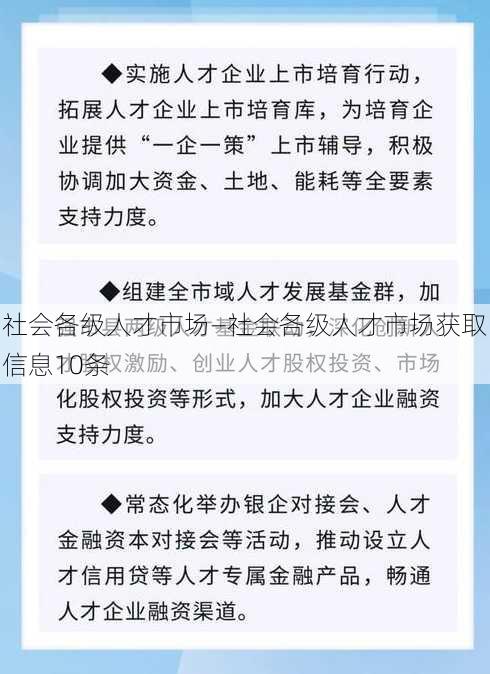 社会各级人才市场—社会各级人才市场获取信息10条